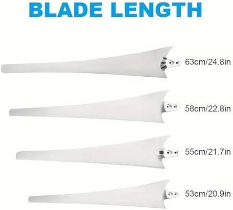 3-Pack Nylon Fiber Wind Turbine Blades 550mm-800mm, Replacement Parts for Horizontal Axis Small Wind Generators, Ideal for Efficient Wind Power Solutions (600mm)
