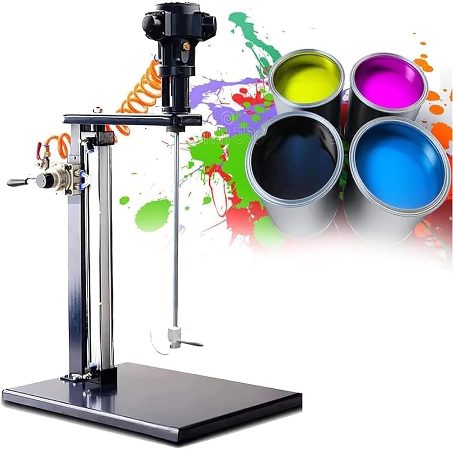 Pneumatic Paint Mixer Machine, Barrel Mixing Stirrer, Stainless Steel Paint Stirring Machine Ink Coating Mixing Tool