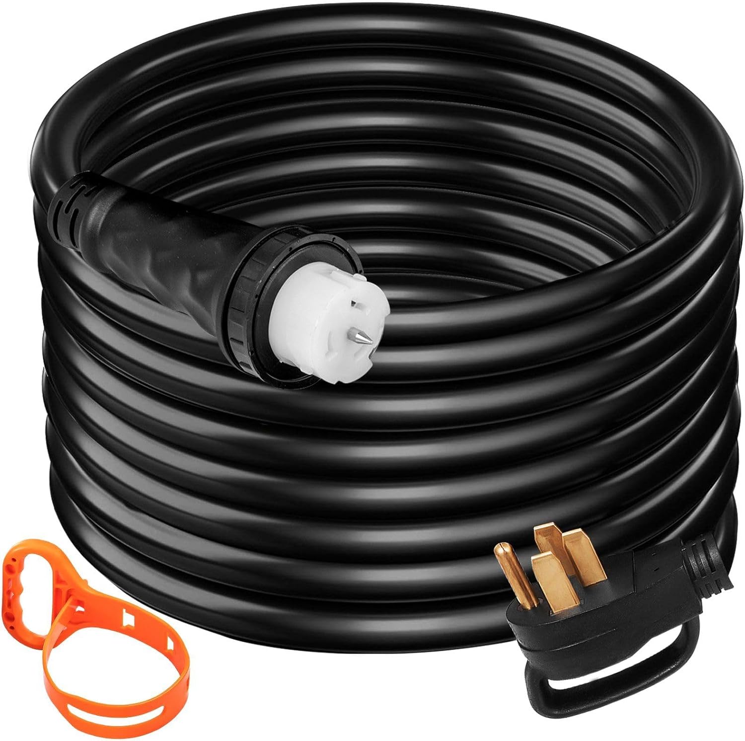 75ft 50 Amp Heavy Duty Generator Extension Cord, 6AWG/3C+8AWG/1C with N14-50P, SS2-50R & CS6364 Twist Lock Connectors, All-Weather Power Cord for Industrial and Home Backup