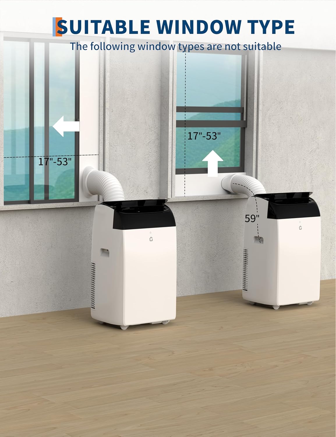 12,000 BTU Portable Air Conditioner, 3-In-1 Room Air Conditioner with Dehumidifier, Fan, Portable AC Unit for Rooms Cools Up to 550 Sq. Ft., Auto-Swing, Remote Control, Quiet Operation, 24-Hour Timer