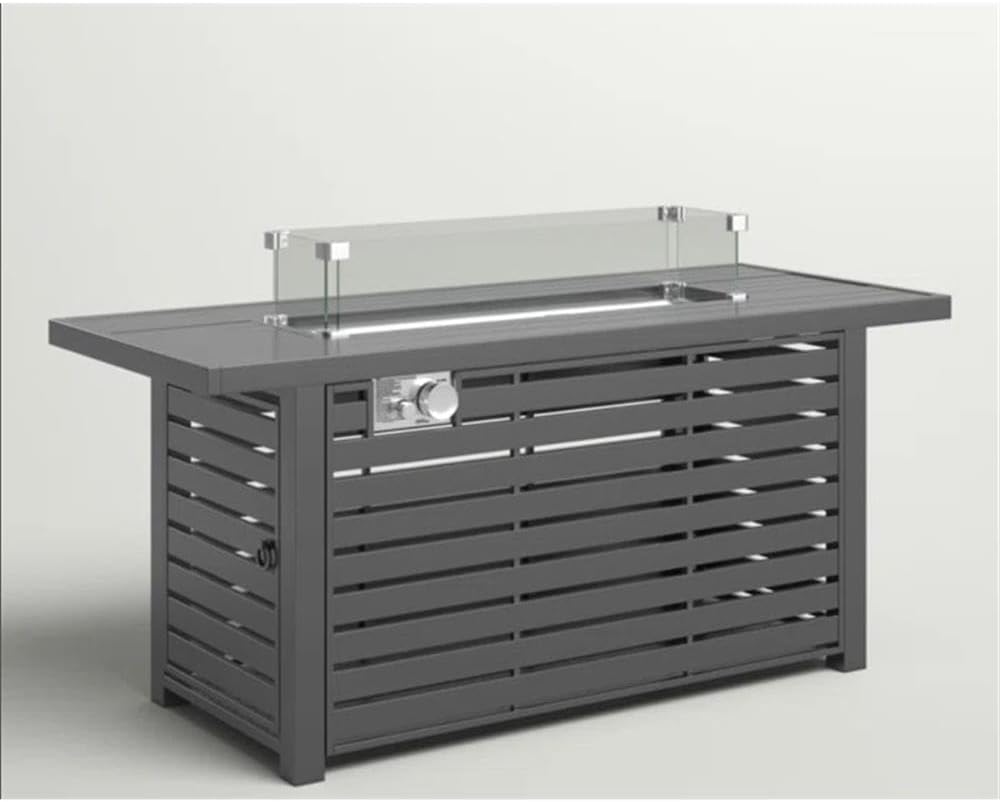 Living Source International 24'' H Steel Propane Outdoor Fire Pit Table with Lid