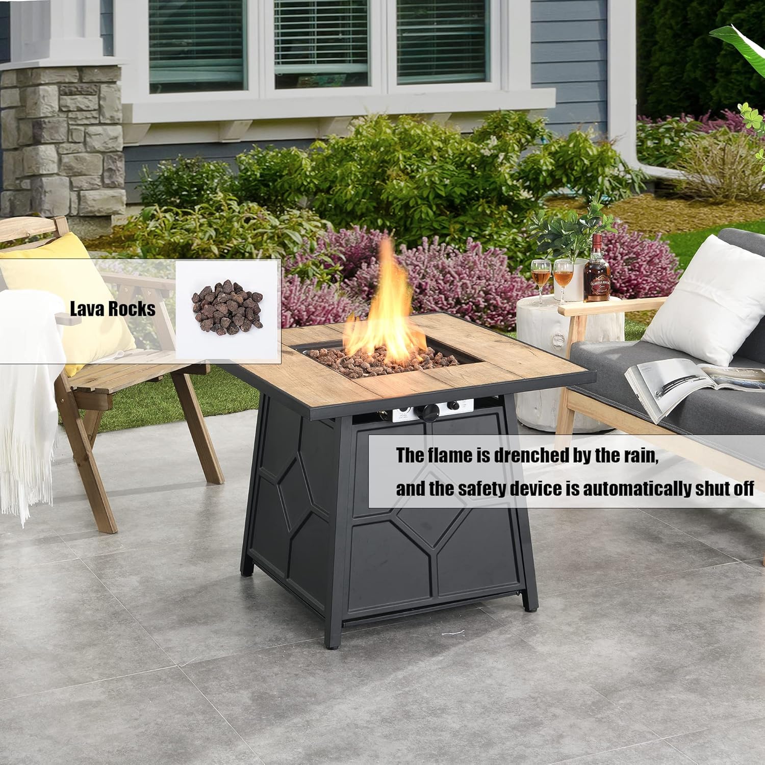 40,000 BTU Fire Pit Table with Auto-Ignition | 28