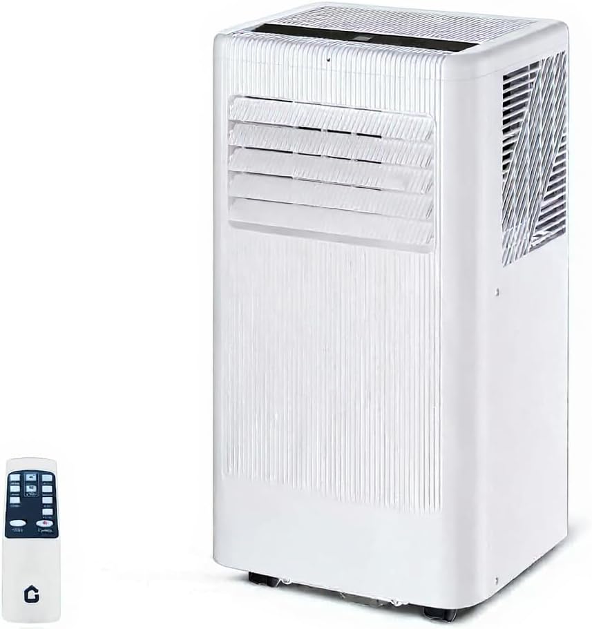8,000 BTU Portable Air Conditioner, Smart Control, Cools up to 420 Sq. Ft., with Dehumidifier & Fan mode, Easy- to-use Remote Control for Bedroom/Dorms/Indoor Rooms, White