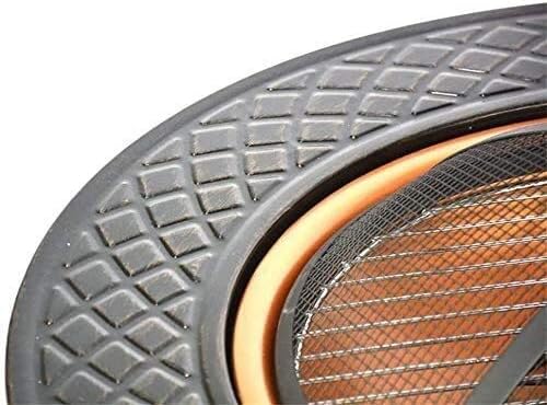 Outdoor Fire Pit 32'' Outdoor Fire Pit Metal Square Firepit Patio Stove Wood Burning BBQ Grill Fire Pit Bowl with Spark Screen Cover