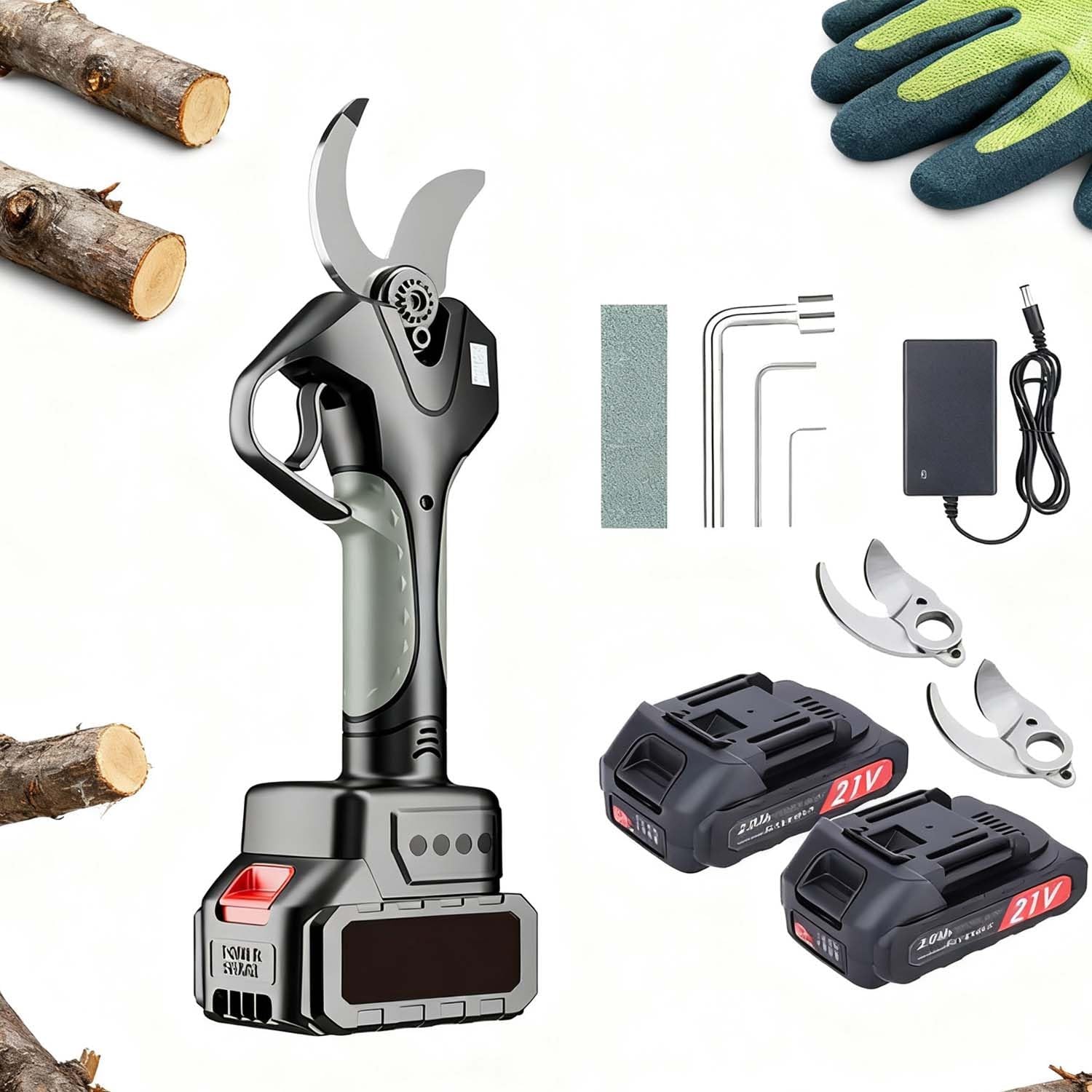 High Reach Electric Pruner,Cordless Electric Pruning Shears, 3 Inch Cutting Power with 7.1ft Extension Rod SK5 Blades and Brushless Motor for Tree Branch Trimming(With out pole)