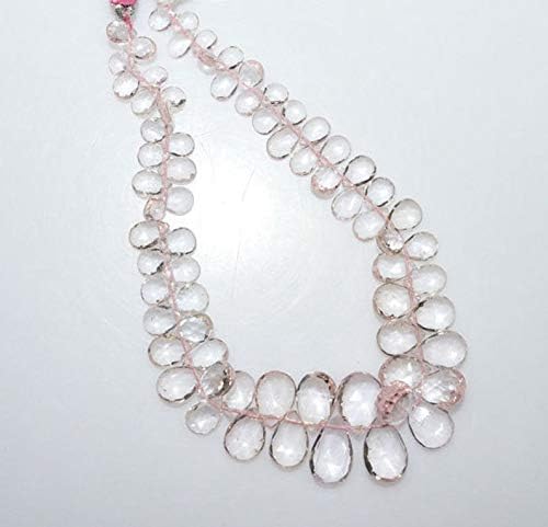 13 inch natural beads strand of 4x6-8x12mm faceted pear pink aquamarine gemstone briolletes beads for DIY jewelry - necklace, bracelet, earring, ring.