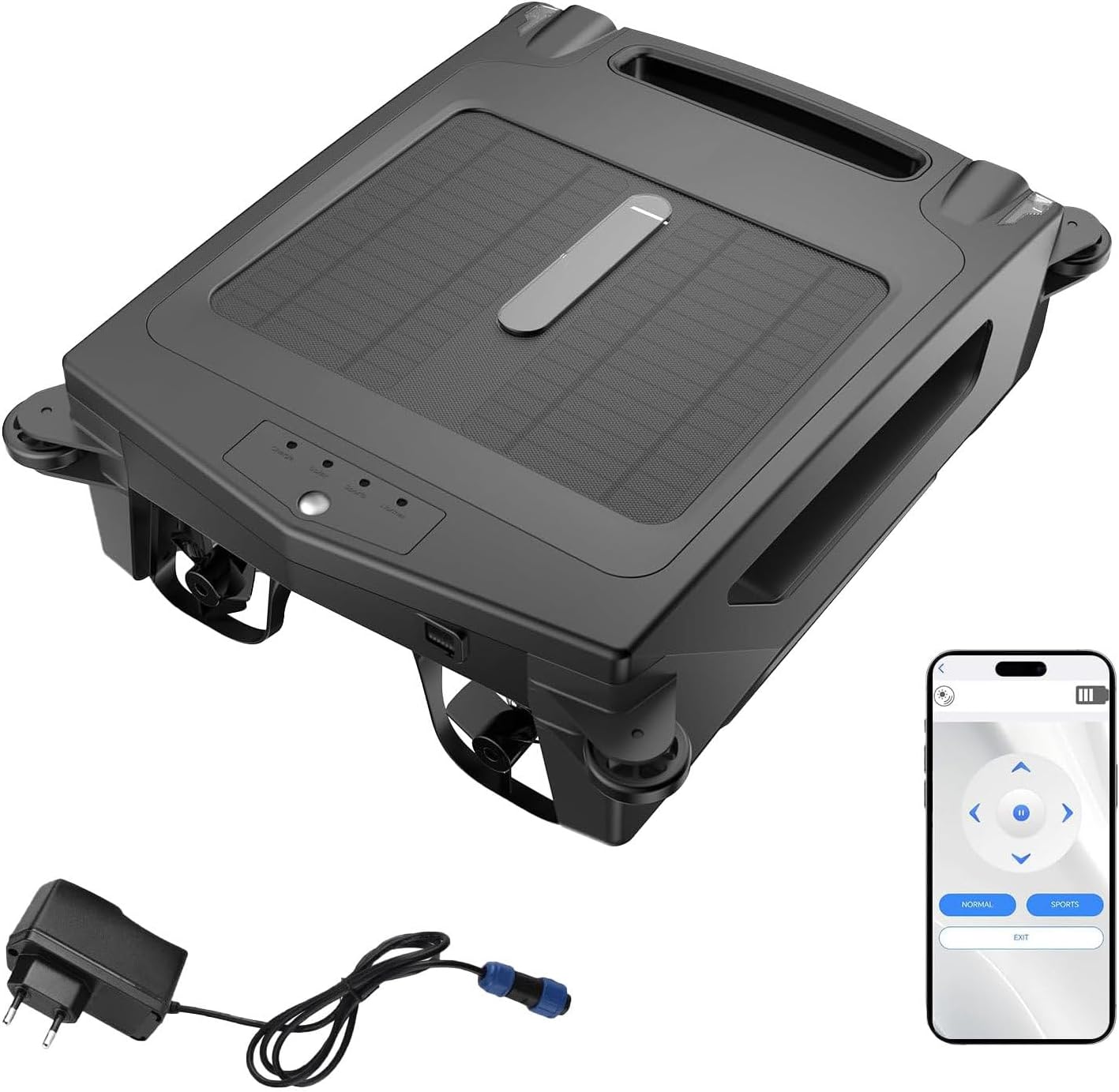 Cordless Pool Vacuum, Pool Skimmer Robot,Automatically Sense Obstacles and Adjust Direction, Pool Skimmer Cleaner with APP Support, Black