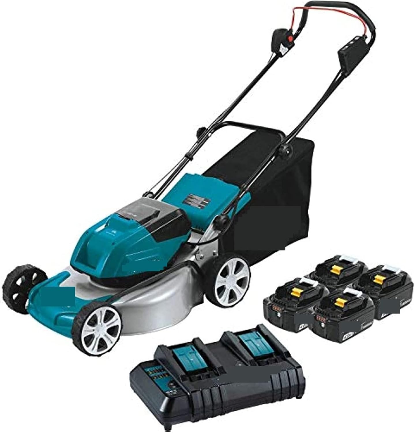Electric Lawn Mower, Brushless Lawn Mower Kit with 4 Batteries