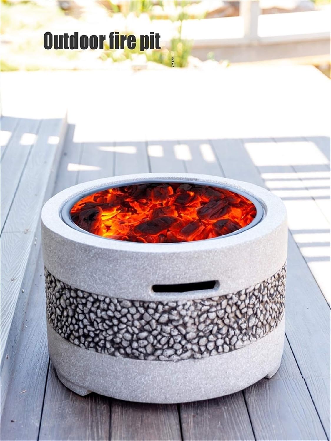 Outdoor Fire Pit Garden BBQ Grill Kit, Backyard Patio Garden Fireplace Camping Outdoor Wood Burning Fire Pit Bowl, Outdoor Heater, 55.5cm/21.9