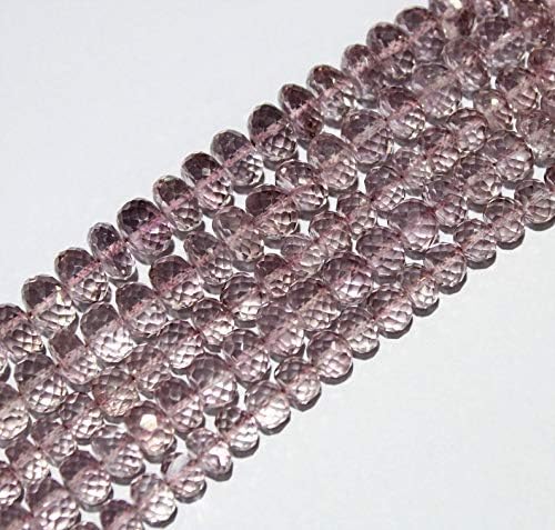 13 inch natural beads strand of 10mm faceted rondelle crystal quartz gemstone beads for DIY jewelry - necklace, bracelet, earring, ring.