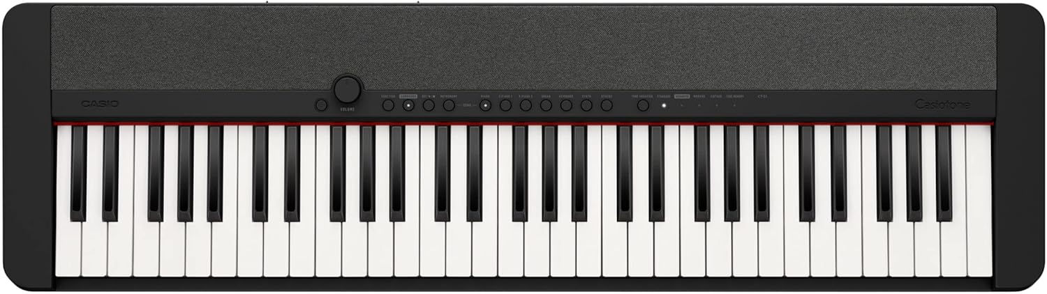 Casio Casiotone CT-S1 – 61-Key Touch-Sensitive Retro Keyboard | Sleek, Portable Design for Beginners to Pros | Stereo Grand Piano + 60 AiX Tones | USB-MIDI Connectivity | Black