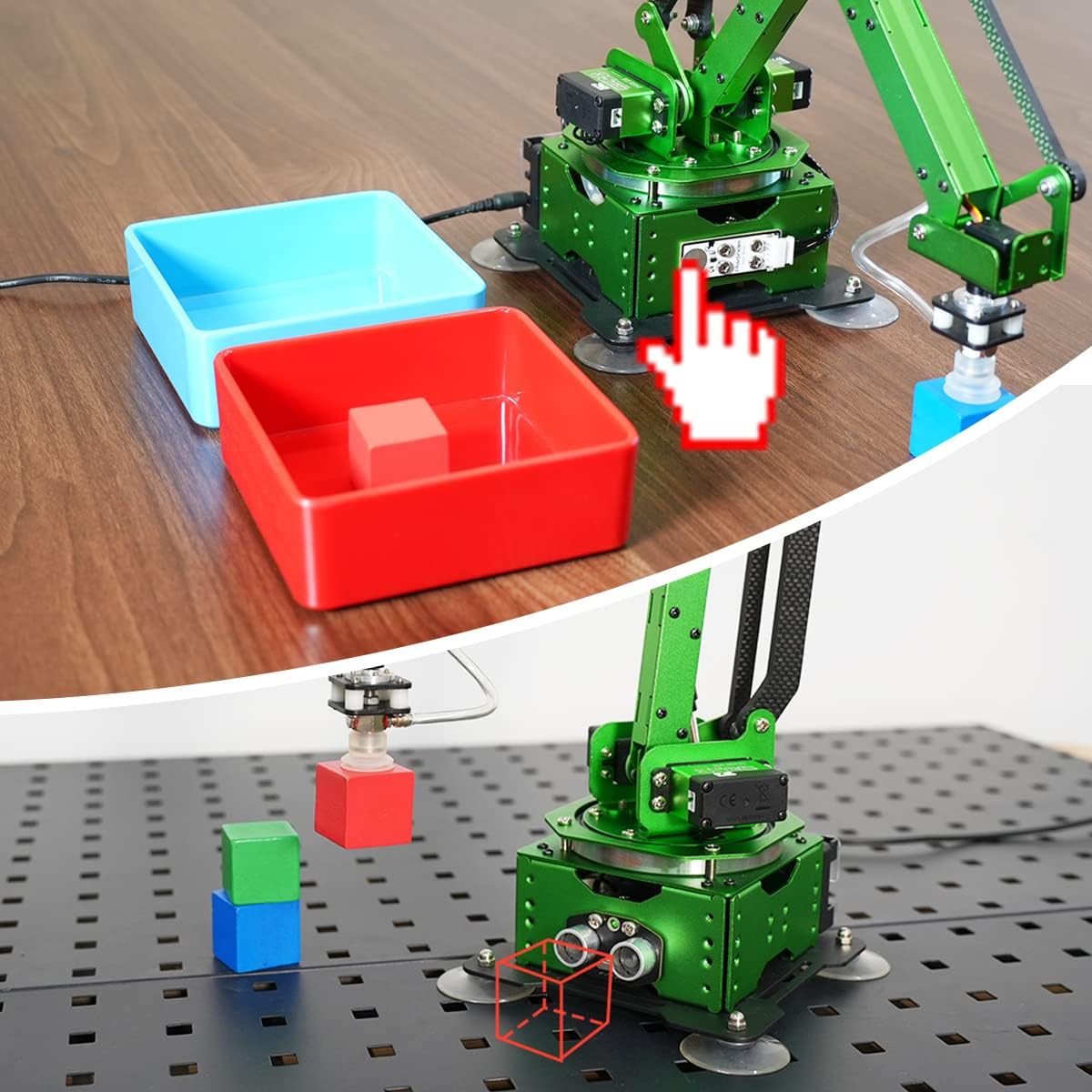 Secondary Development for MaxArm Upgrade, Sensor Kits, WonderCam Vision Module, PS2 Handle, Glowing Ultrasonic, Color/Touch/Sound/Light/Digital Tube Sensors (Not Included MaxArm Robot Arm)