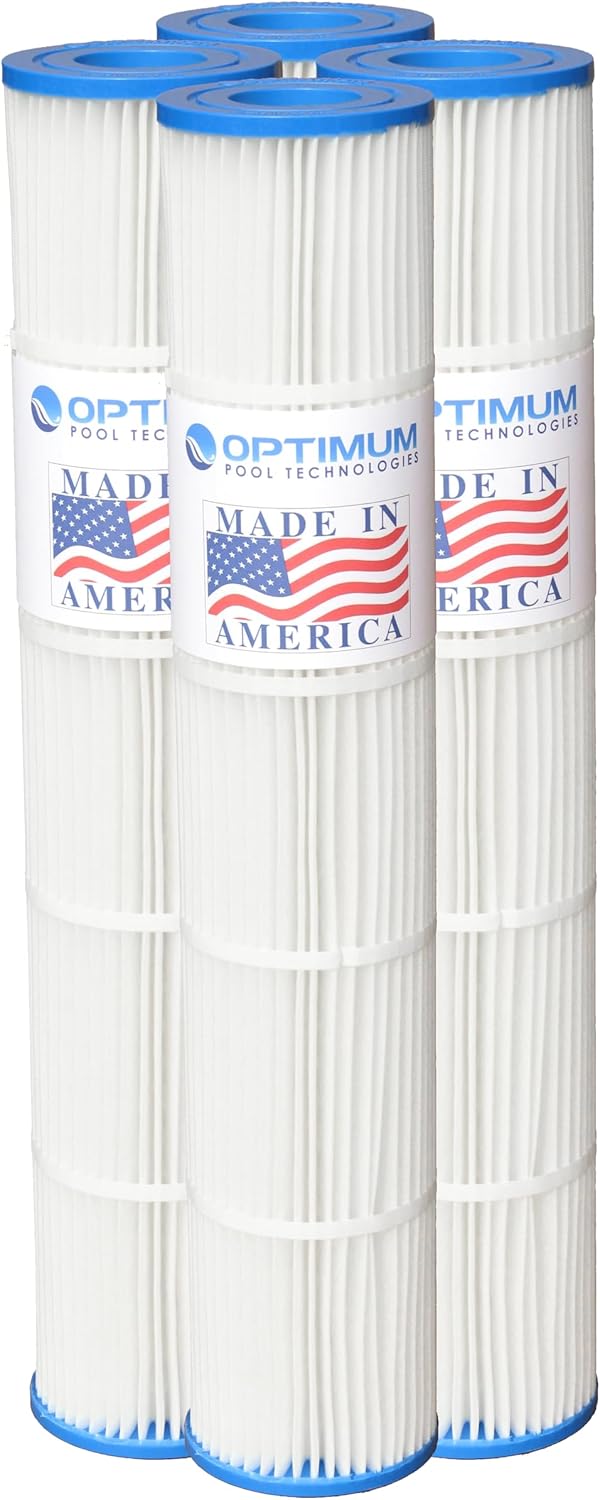 Optimum Pool Technologies® Pool Filter 4 Pack Compatible Replacement for Pentair® Quad DE 100 Filter 178656, Unicel C-6900, Filbur FC-1963, FC-6484 Filter Cartridges - 4 Pack
