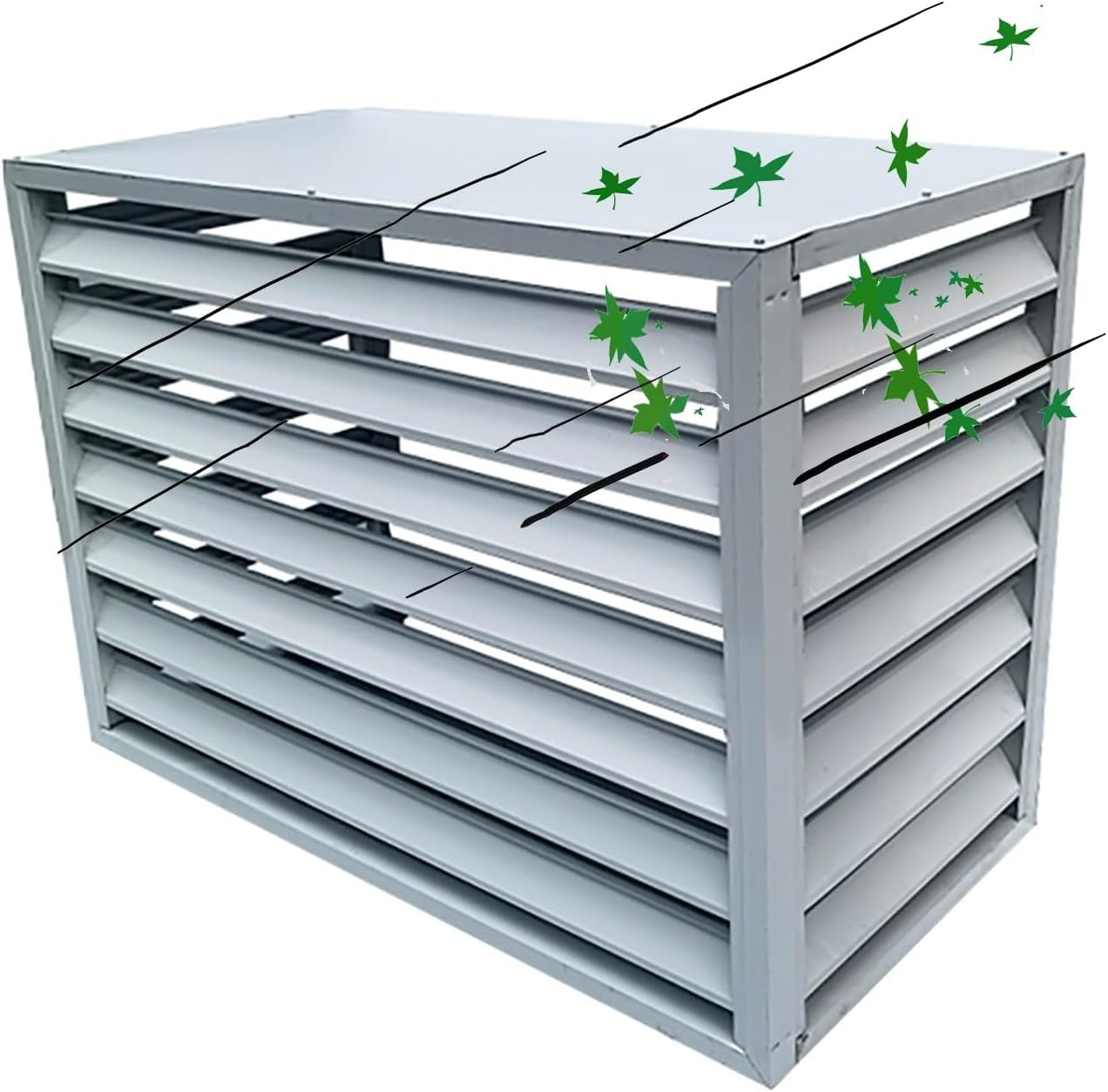 Outdoor Air Conditioner Cover For Outside Units, Aluminum Privacy Fence Panels, Trash Can Enclosure Flower Stand Decorative Air Conditioning Cover, Condenser Protective Cover For Patio Lawn ( Color