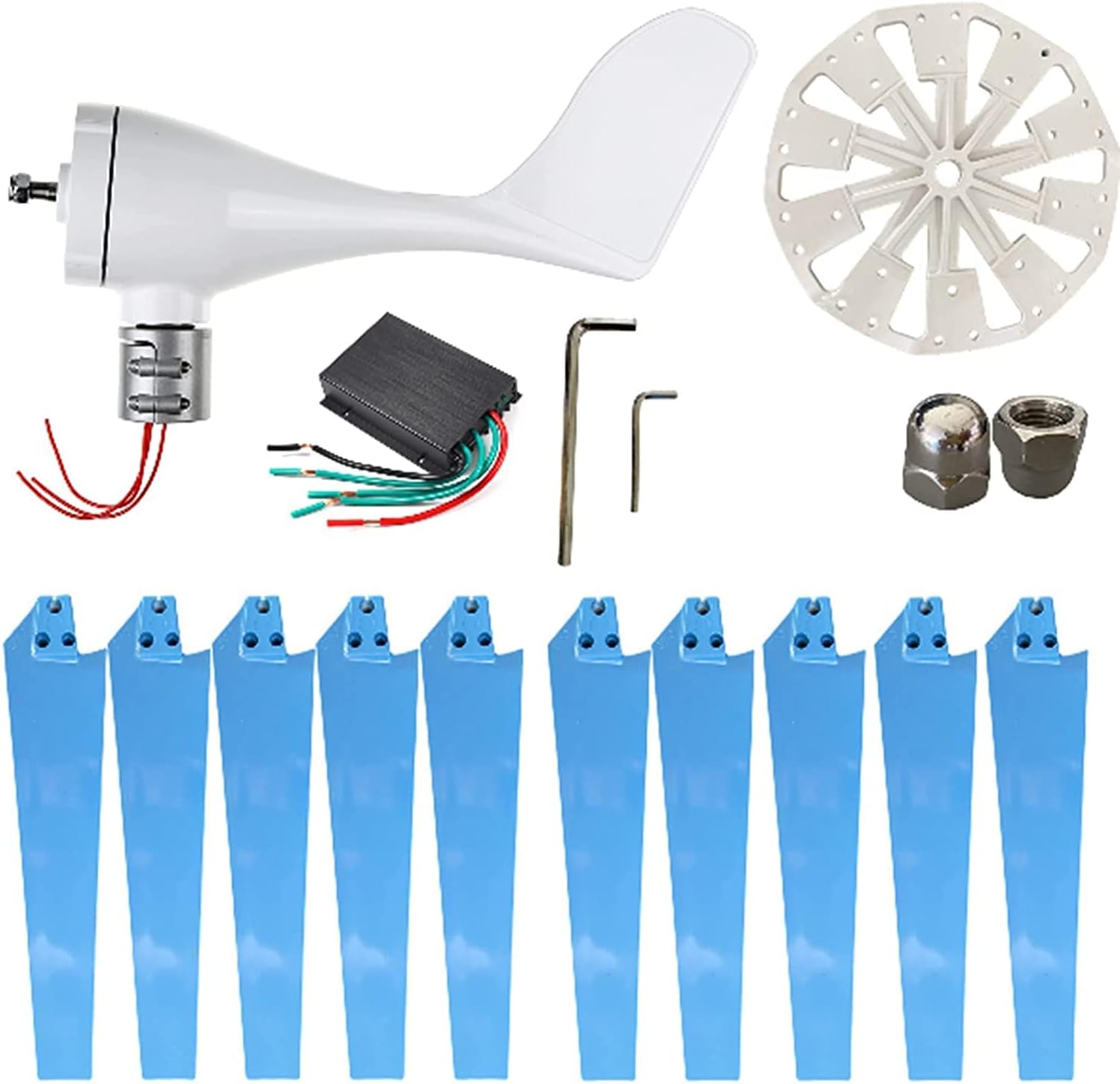 Wind Turbines 10000W Horizontal Wind Generator, 10 Blades 12V -220V Wind Turbine Generator Easy Installation with Generator Control for Home Or Camping