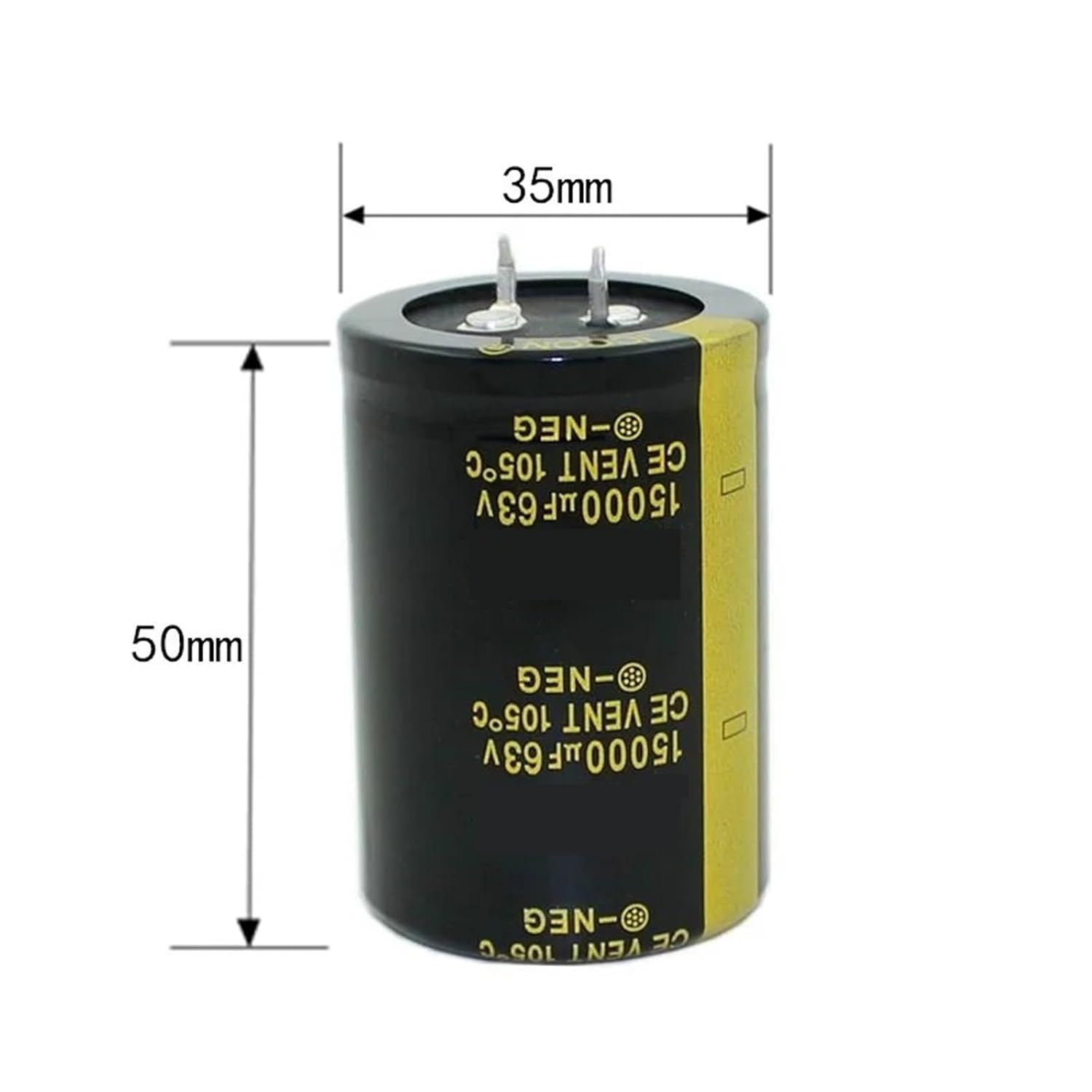 2PCS Audio Electrolytic Capacitor 25V 35V 63V 100V 200V 250V 400V 450V 6800UF 10000UF 22000UF for HiFi Amplifier Low ESR(80V22000UF 35X100MM)