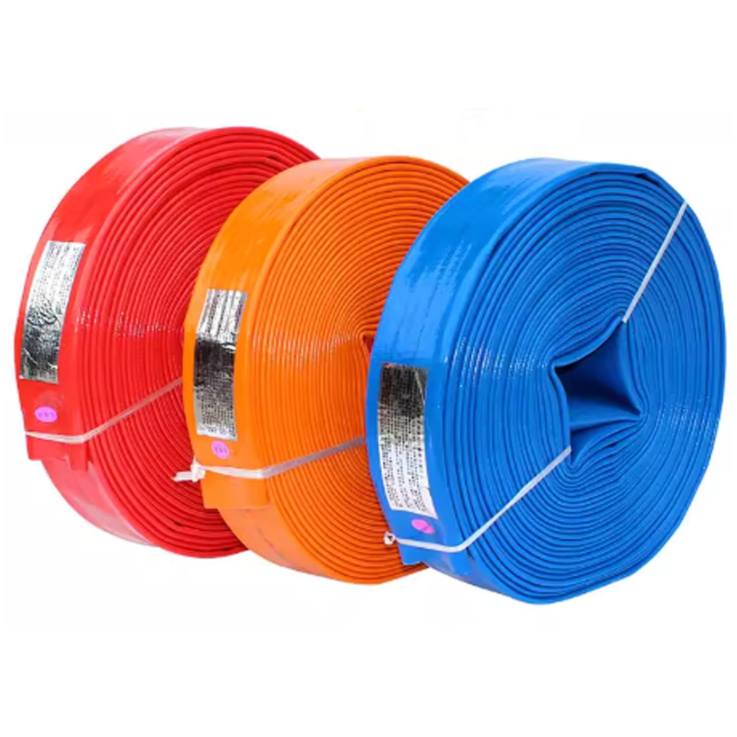 Backwash Hose, Blue Heavy Duty Reinforced PVC Lay Flat Water Discharge Hose for Swimming Pool Filter Pump,with Clamp and Connector(Yellow,1in/787in)