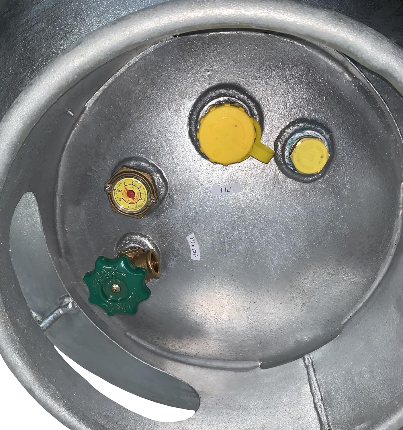 Flame King YSN420ASME-TH-GALV 420LB (120 Gallon) ASME Vertical Galvanized Steel Propane Tank, White