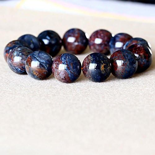 1 Strands Natural Red Blue Pietersite Namibia Stretch Men's Bracelet Round Big Beads 17mm 05049