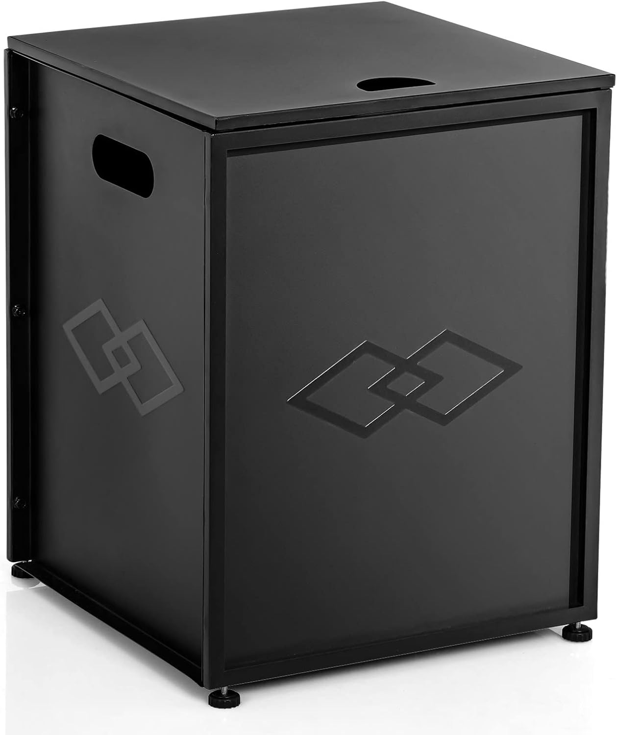 Propane Tank Cover Table for Gas Fire Pits, 16-Inch - Stylish Hideaway Table for Outdoor Living Space, Fits 20-Pound Tanks, Black