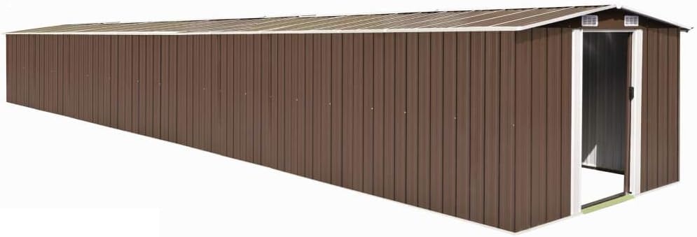 Garden Shed, Tool Shed Outside Storage Outdoor Sheds Building for Patio Lawn Backyard Garden Brown 101.2