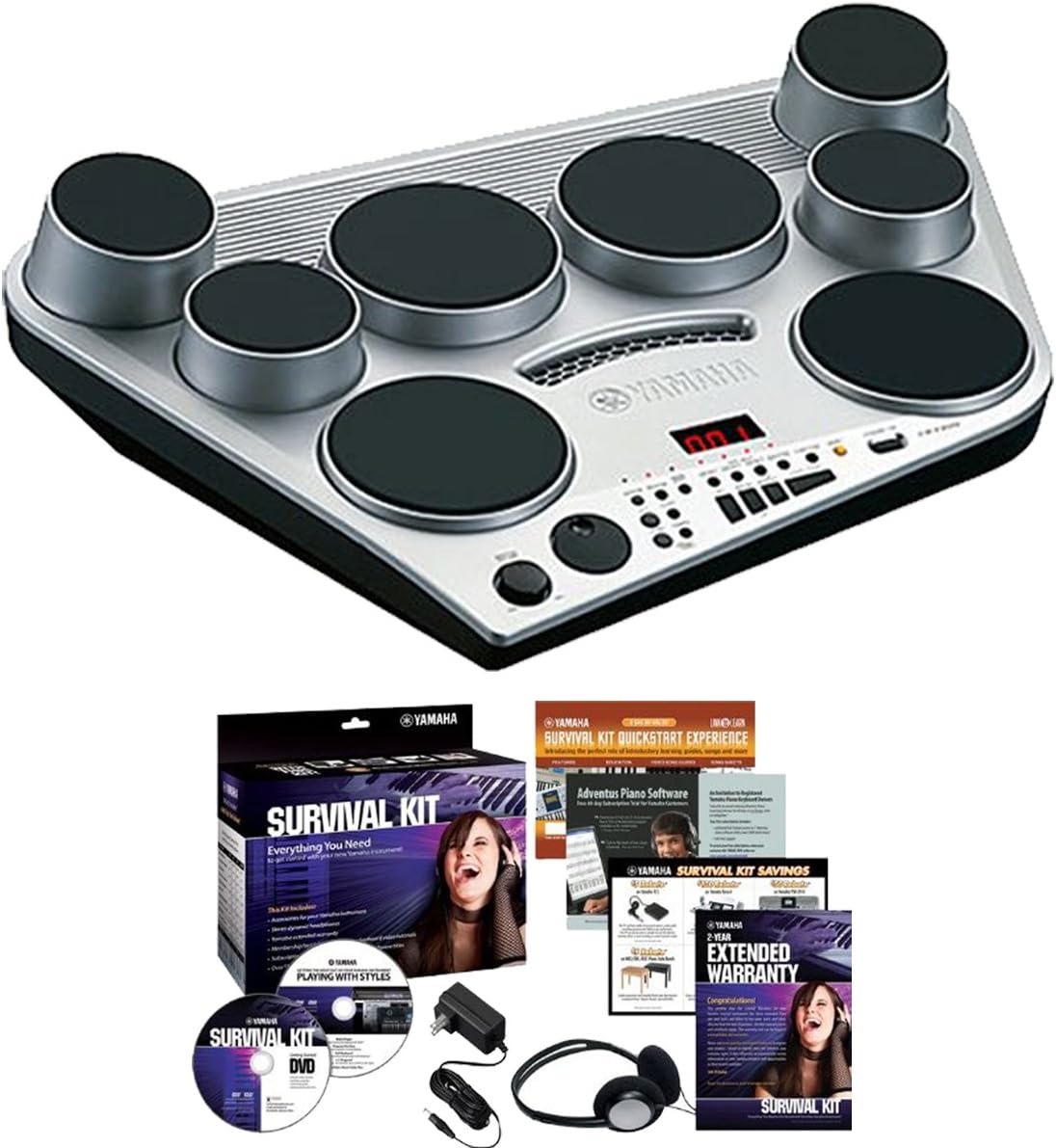 Yamaha DD-65 Portable Digital Drum Kit with Foot Pedals and Drum Sticks