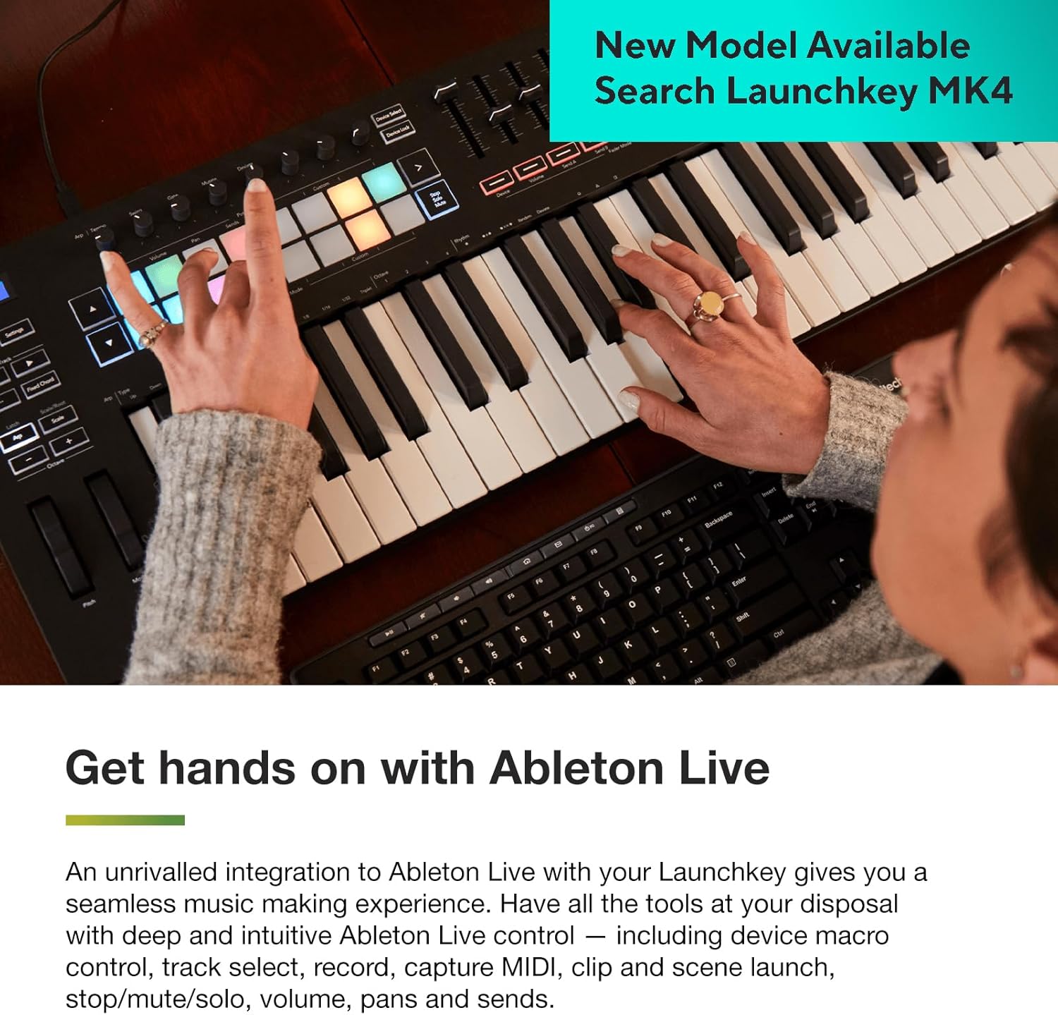 Novation Launchkey 37 [MK3] MIDI Keyboard Controller - Seamless Ableton Live Integration. Chord Mode, Scale Mode, and Arpeggiator — All the software you need for Music Production