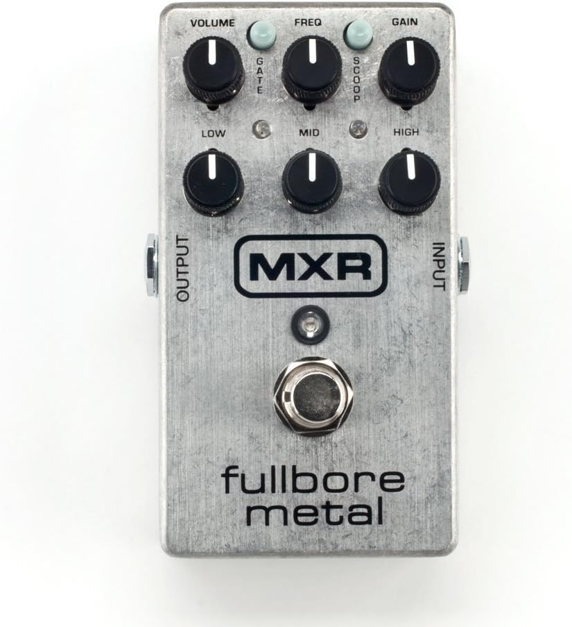 Dunlop MXR M116 Fullbore Metal Distortion Guitar Pedal with AC Power Supply, 2 Patch Cable and 6 Guitar Picks