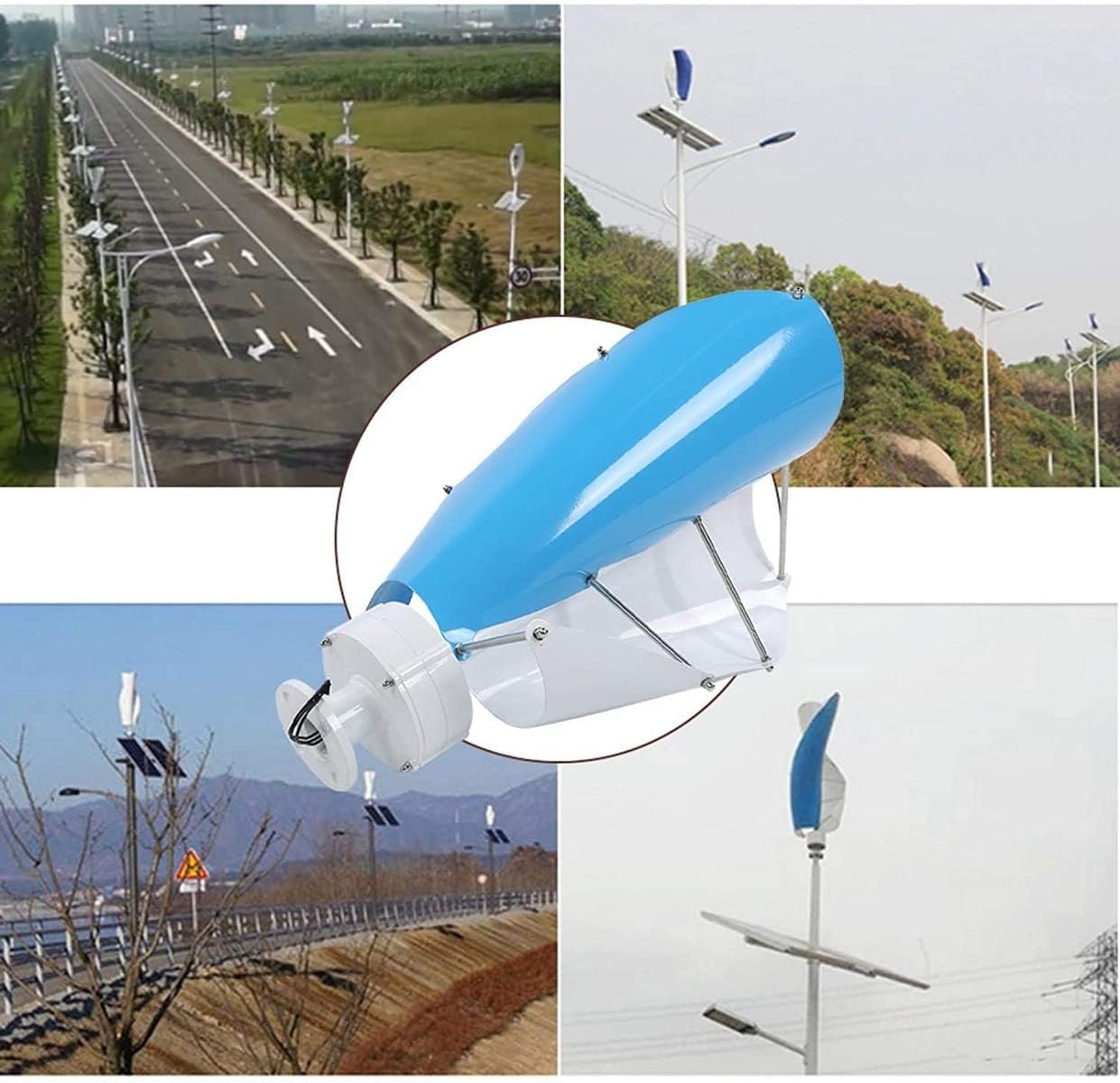 Vertical Spiral Wind Power Turbine Generator, 5000 W Wind Generator, Helix Wind Turbine System with Magnetic Levitation Axis for Industry