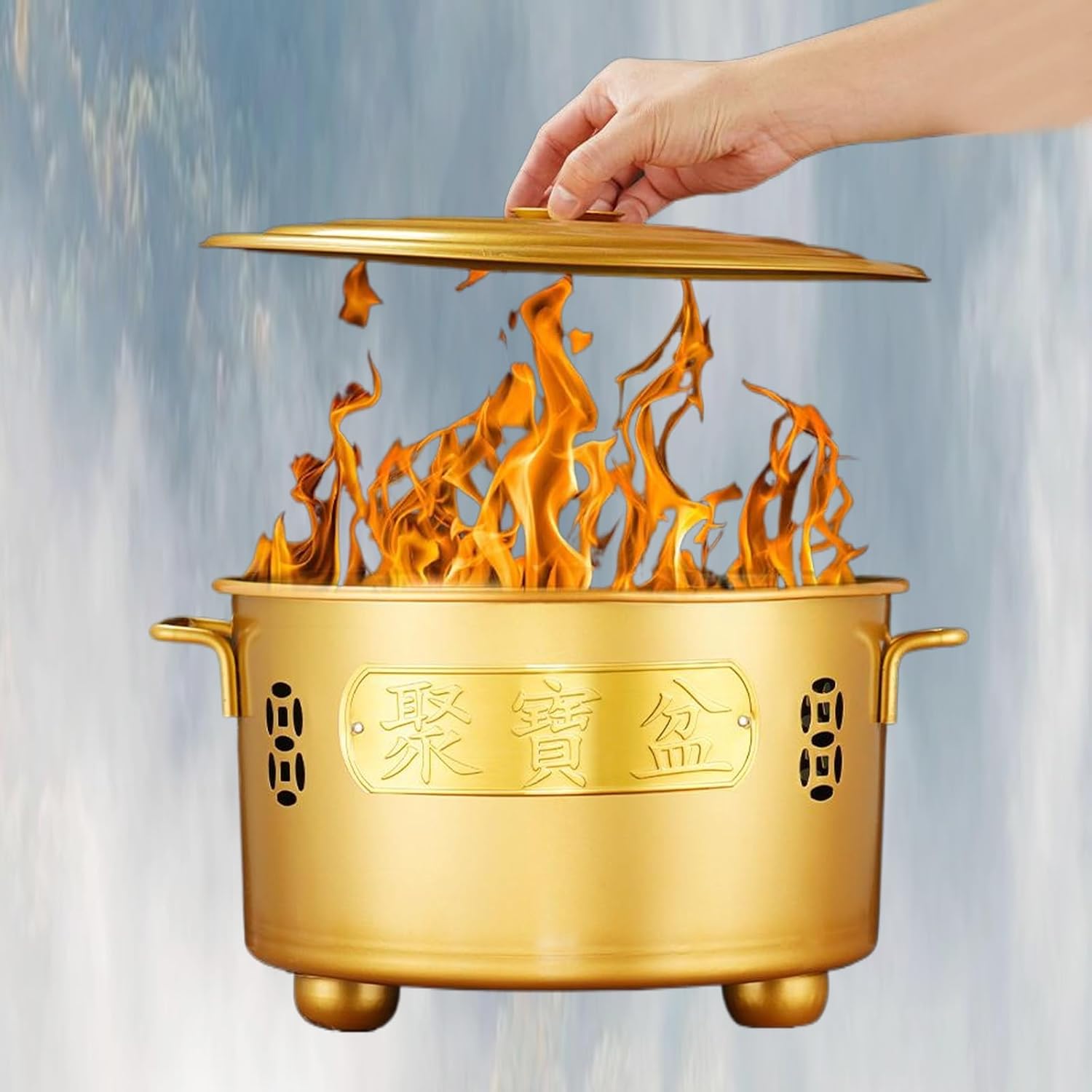 Burn Barrels for Outside, Incinerator, Table Top Firepit, Wood Burning Fire Pit, Metal Burn Cage for Paper, Leaf, Yard Debris(Silver,40cm/16in)