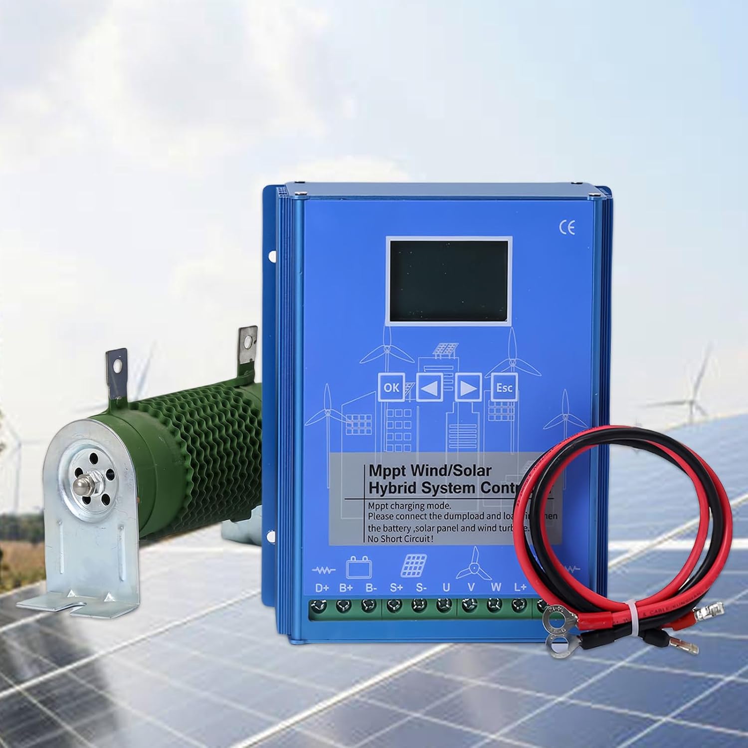 Wind Solar Hybrid Charge Controller, 12v/24v/48v Automatic Switching Regulator Mppt Wind Solar Hybrid Boost Controller, Suitable For Wind Turbine Generator Charger Battery, Small Home Use. 24V-13000W