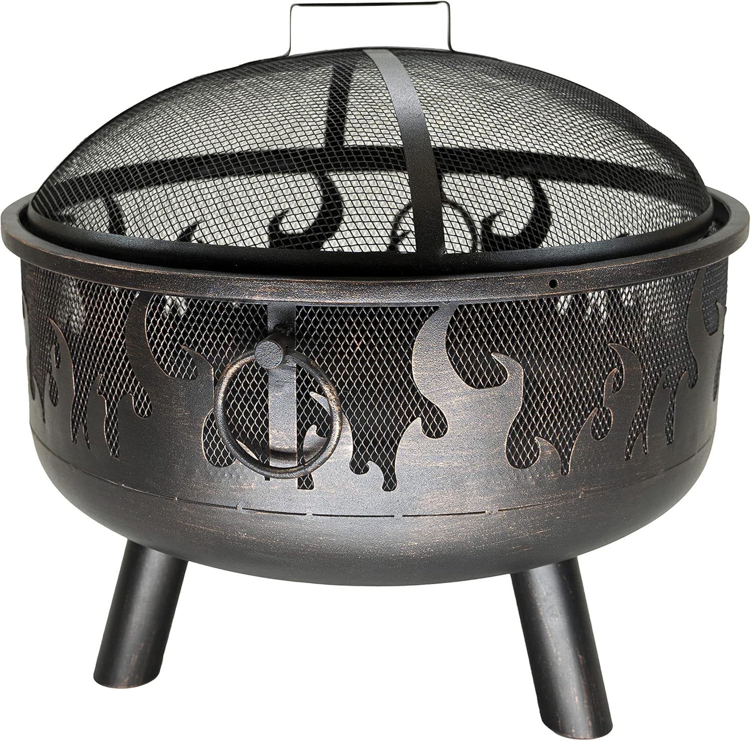 Endless Summer - Oil Rubbed Bronze Wood Burning Fire Pit with Flame Design