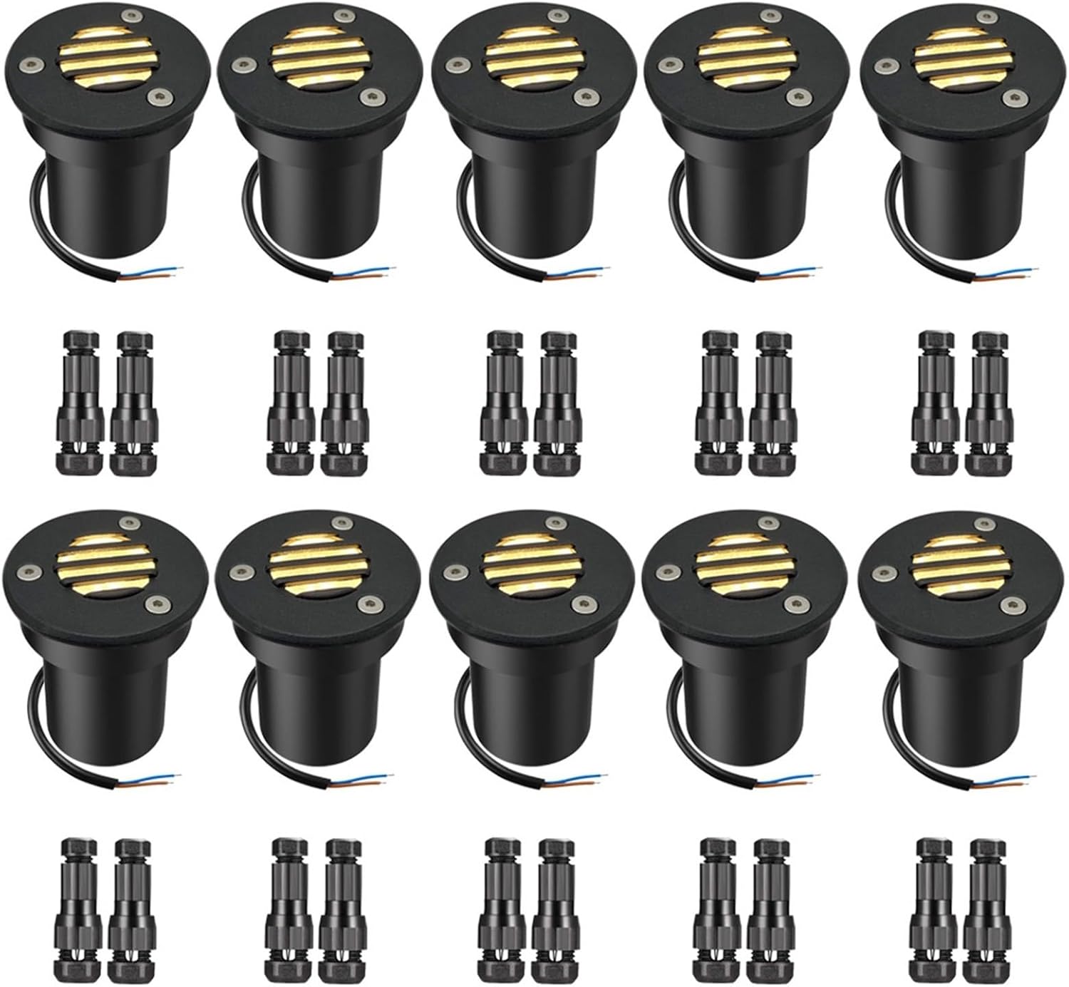 5W Anti-glare In-ground Well Lights - Garden Landscape Spotlights, LED Outdoor Buried Lamp, IP65 Waterproof Recessed Pathway Deck Well Lights, For Path, Yard, Lawn(10PCS-Warm White,5W(DC12V))