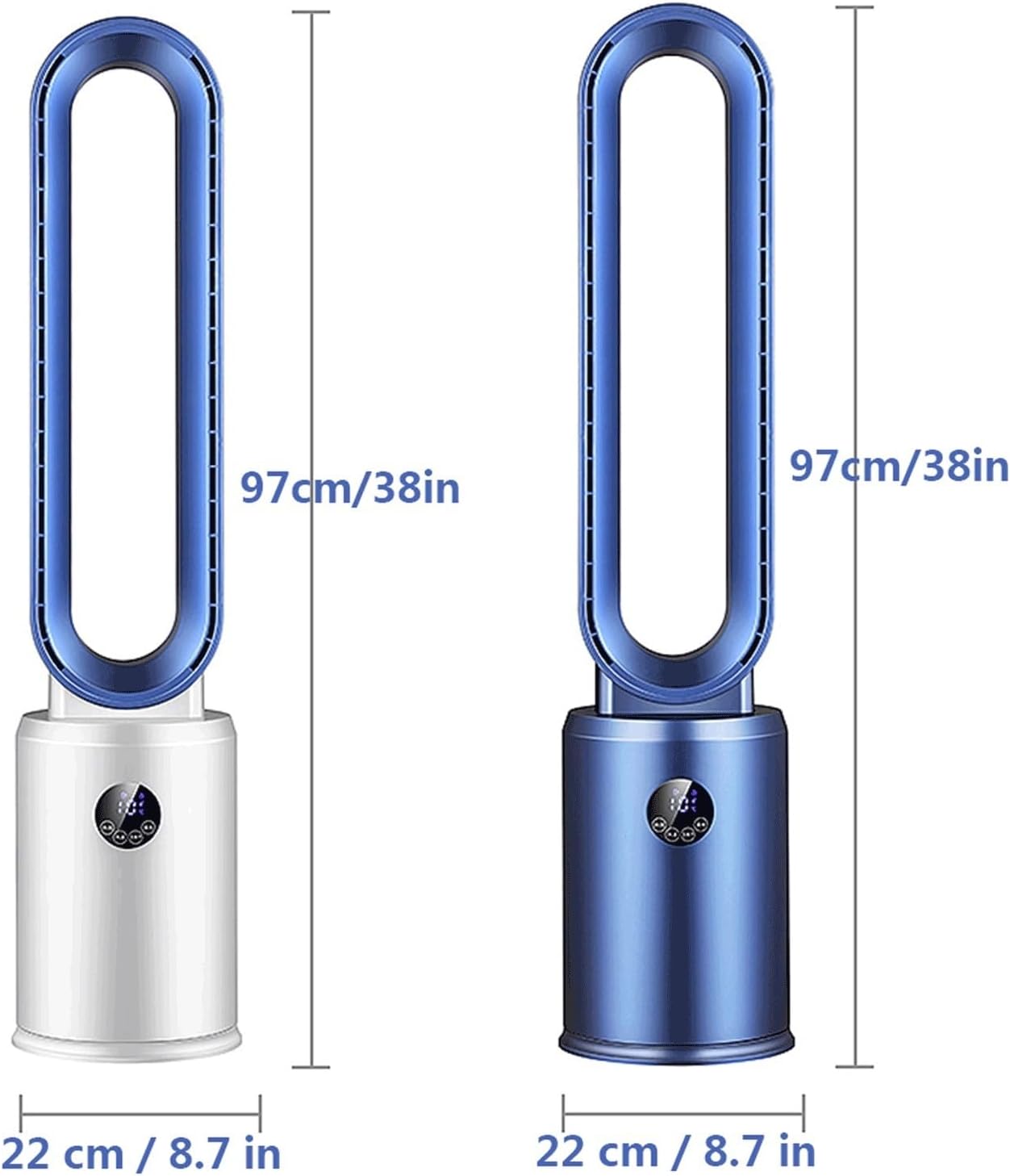 Bladeless Fan Electric Fan Home air Conditioning air Circulation Tower Fan Floor Fan Without Fan Blade Mute air Circulation Fan with Remote Control can be timed(Blue)