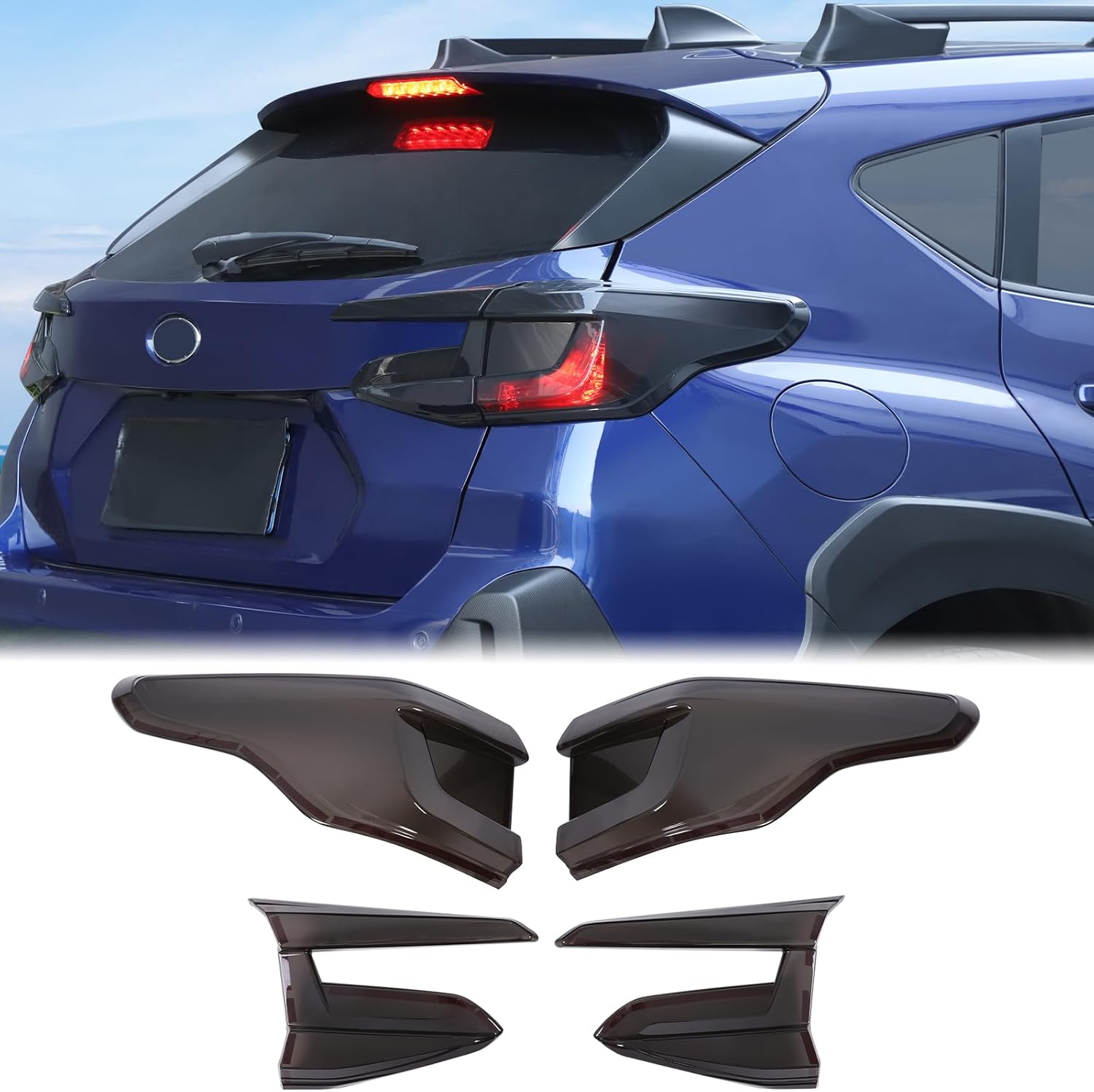 Car Rear Tail Light Lamp Cover Compatible with Subaru Crosstrek GU 2024 2025 Taillight Lamp Shell Shade Frame Bezels Trim Frame Rear Headlight Decorative Cover Protector ABS Exterior Accessories