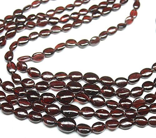 Natural Red Garnet Smooth Oval Gemstone Loose Spacer Craft Beads Strand Necklace 20