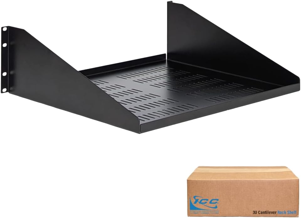 ICC 3U Cantilever Rack Shelf, Heavy-Duty Ventilated Steel Tray for 19