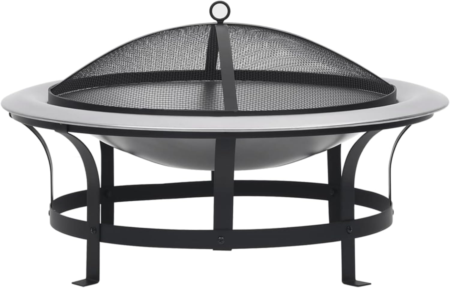 Outdoor Fire Pit with Grill Stainless Steel 29.9