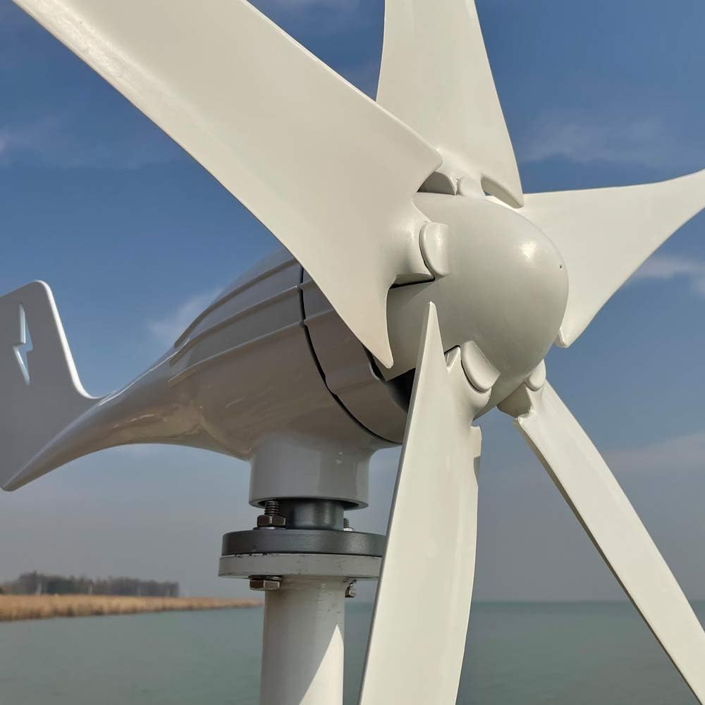 Wind Turbine Generator Kit, The Horizontal Axis 3000W 3/5 Blades Windmill 12V 24V 48V Wind Power Small Wind Turbine Generator MPPT Controller For Home Use for Hybrid Solar Wind System(Mppt controller,