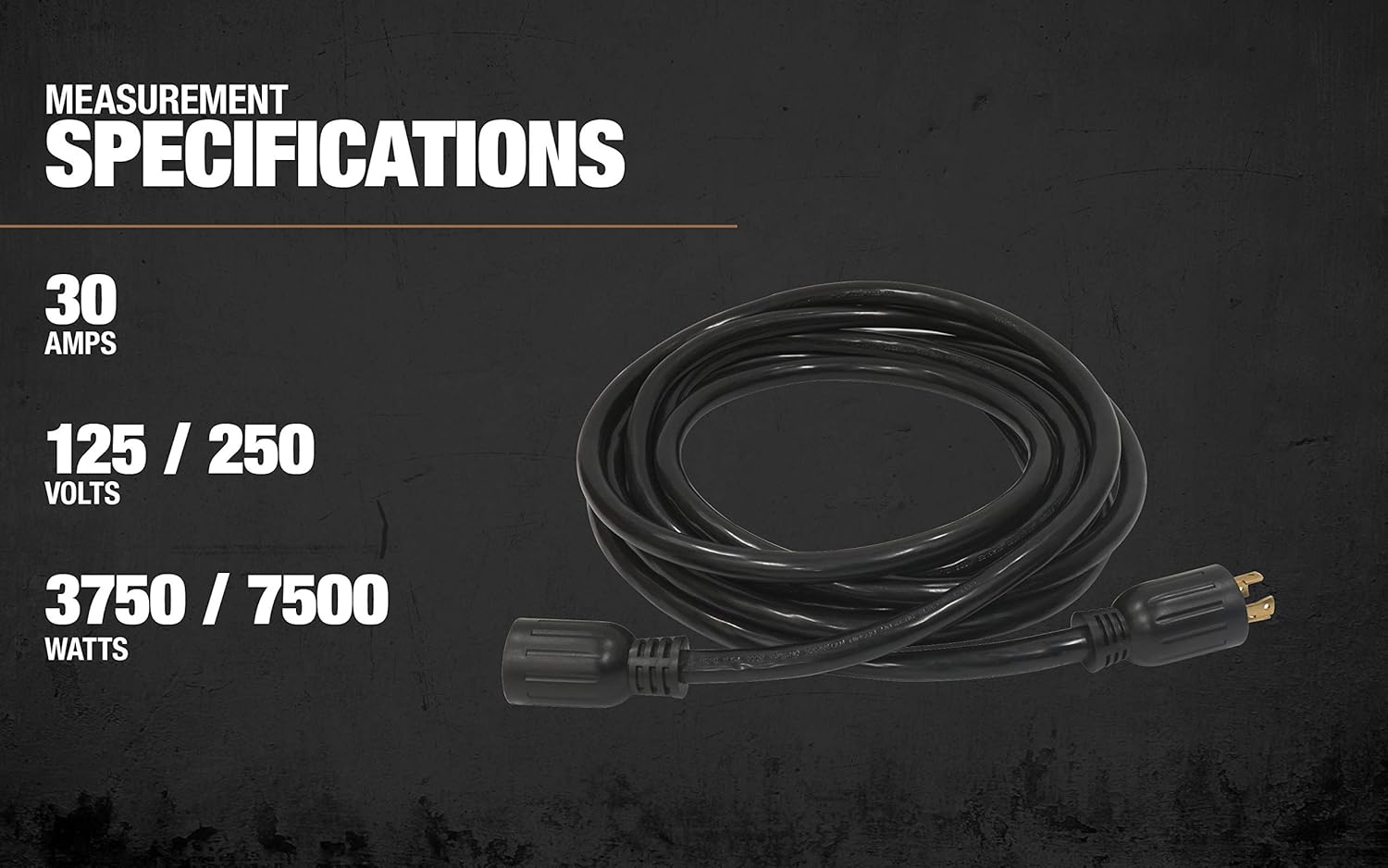 Southwire Generator Cord - Heavy Duty 10/4 Electrical Power Cable - With 30 Amp L14-30 Plug & Receptacle - Molded Connectors - Lighted End Plug - Flexible & Weather Resistant - 25 Feet