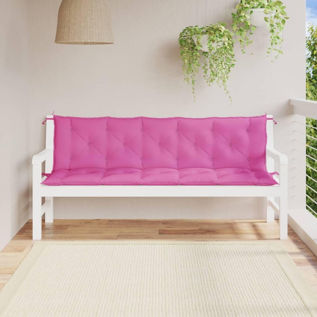 Garden Bench Cushions 2 pcs Pink Oxford Fabric,Soft and Durable Garden Seat and Back Cushions for Outdoor and Indoor Use Patio Furniture Decor, Furniture Accessories