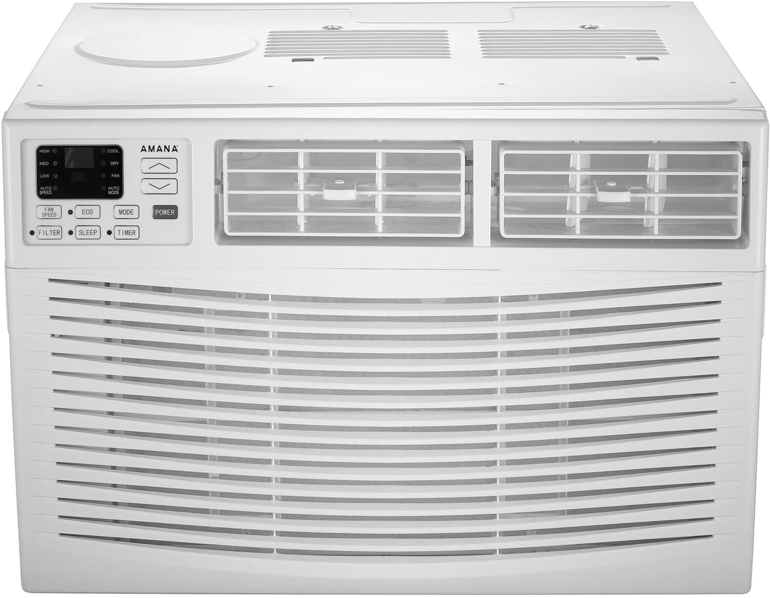 Amana 24,000 BTU 230V Window-Mounted Air Conditioner with Remote Control, AC for Rooms up to 1500 Sq.Ft, 24H Timer, 3-Speed, Auto-Restart, Digital Display, ​White