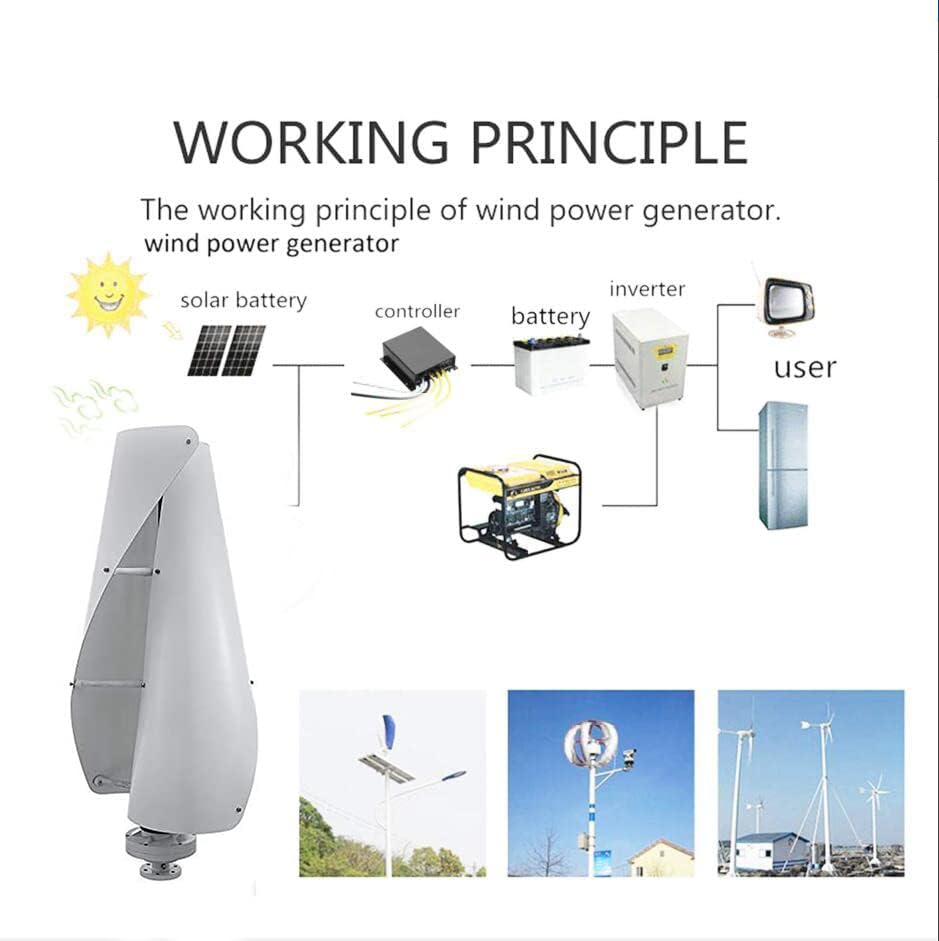 Portable Wind Turbine Waterlily Turbine Wind Power Kit,5000Wgenerator Motor Wind Generator Motor for Wind Turbines + Controller