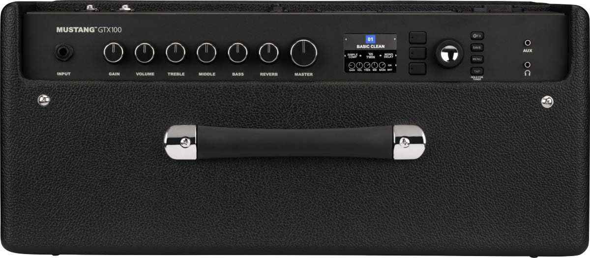 Fender Mustang GTX 100 1x12 100-Watts Guitar Combo Amplifier Bundle with Cable, Austin Bazaar Exclusive 12-Pack Picks, and Instructional DVD
