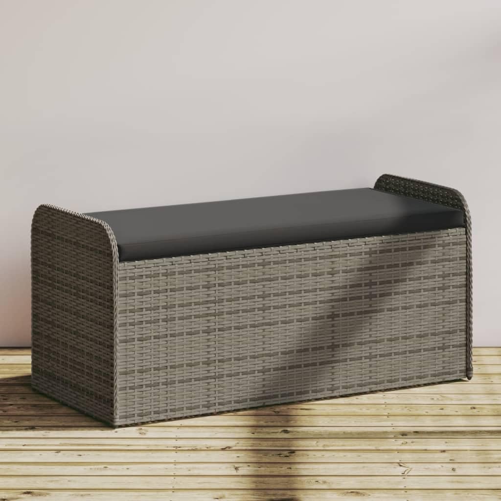 Patio Benches Storage Bench with Cushion Gray 45.3