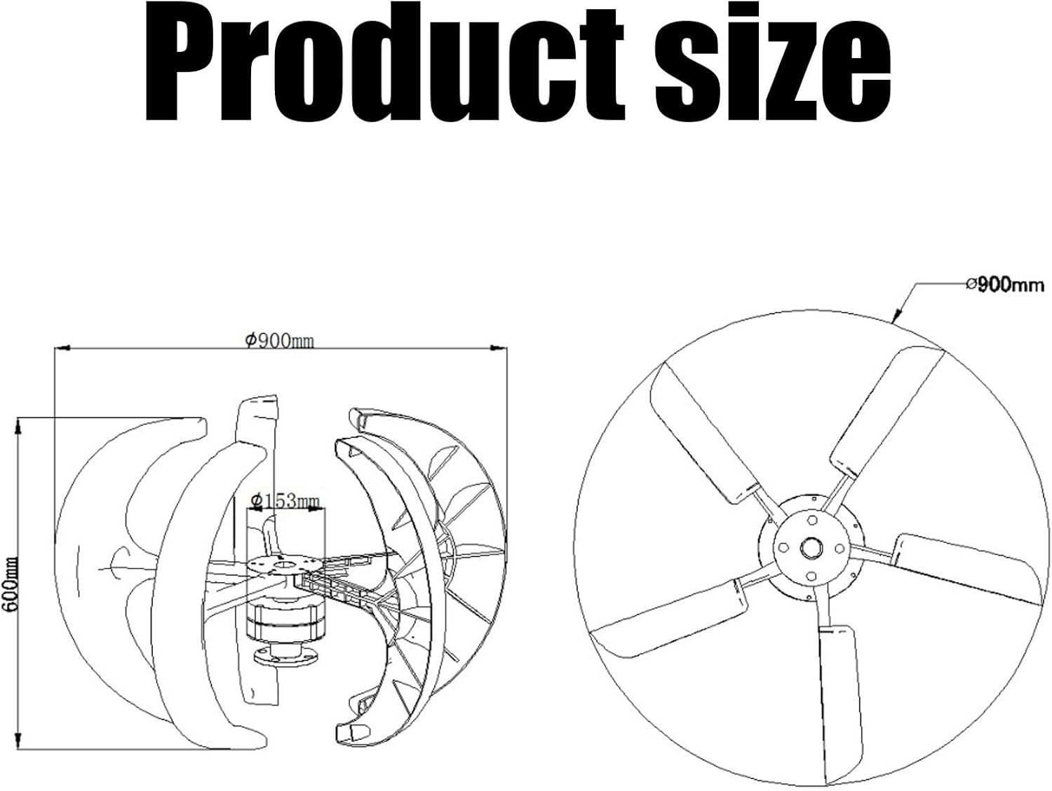 2000W Vertical Wind Turbine Generator with 5 Blades, Off-Grid Wind Turbine Kit with Charge Controller for Home & Industrial Use, 12V Renewable Energy Solution