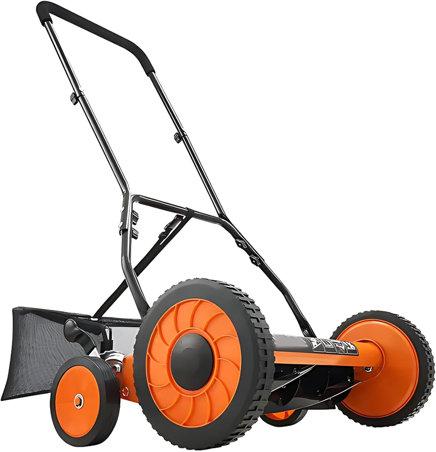 Manual Push Reel Lawn Mower 5-Blade Adjustable Height Grass Catcher 2 Wheels (16, Inches)