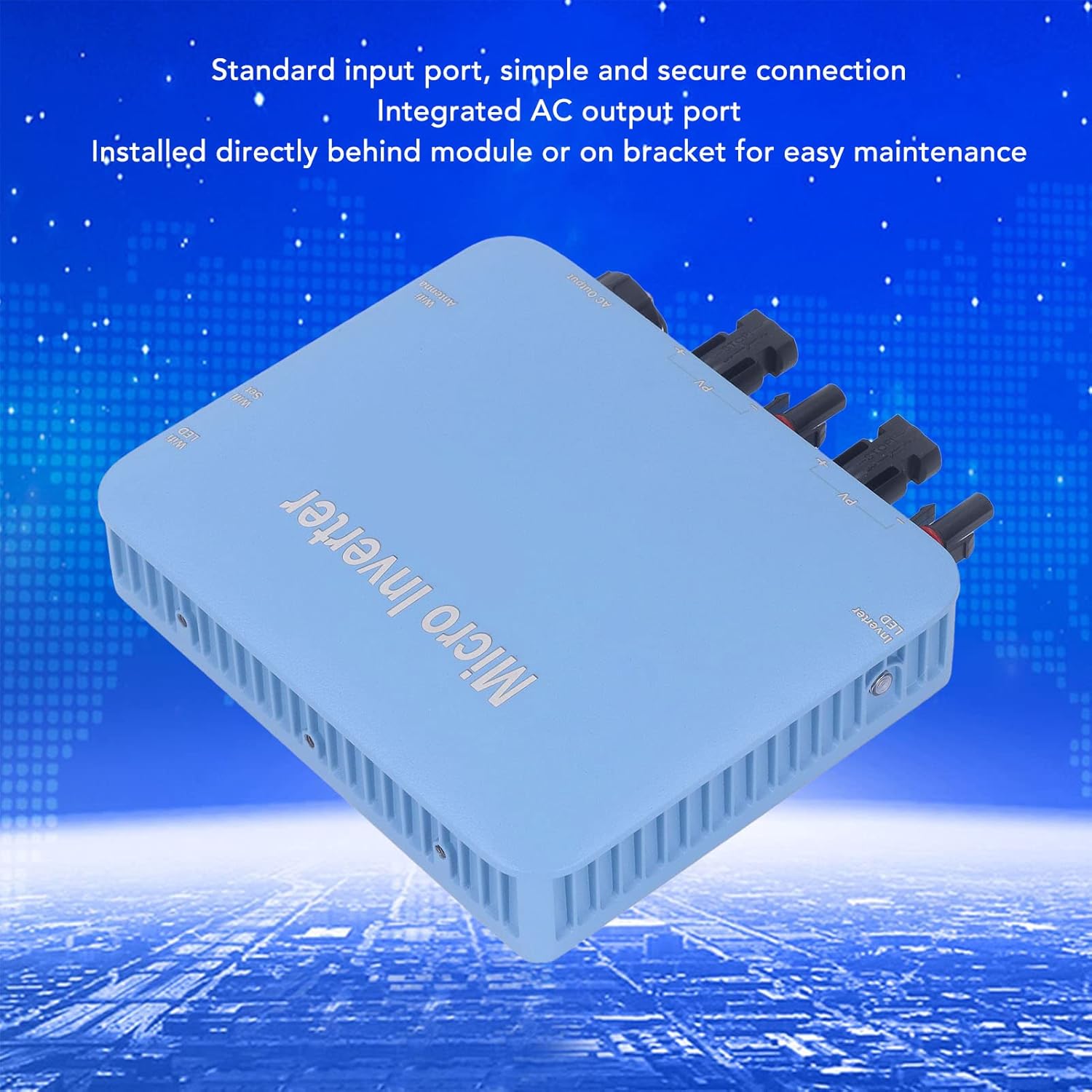 Qinlorgo Solar Grid Connected Inverter, WiFi Controlled IP65 US Plug Micro Inverter DC to AC for Outdoor (1000W)