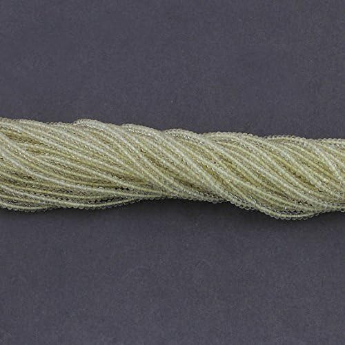 13 inch natural beads strand of 2mm faceted rondelle Lemon Quartz gemstone beads for DIY jewelry - necklace, bracelet, earring, ring.