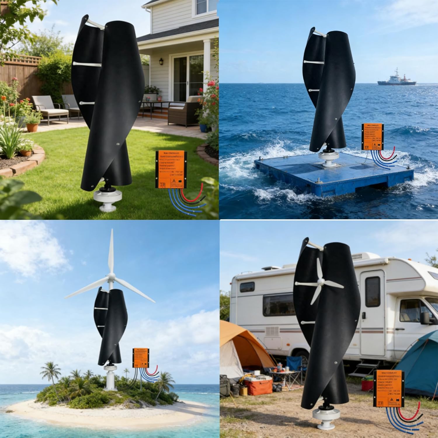 12V 24V 48V 220V Small Wind Turbine Generator Efficient and Noiseless Vertical Wind Generator with Mppt Controller for Hybrid Home Use (6000W-48V)